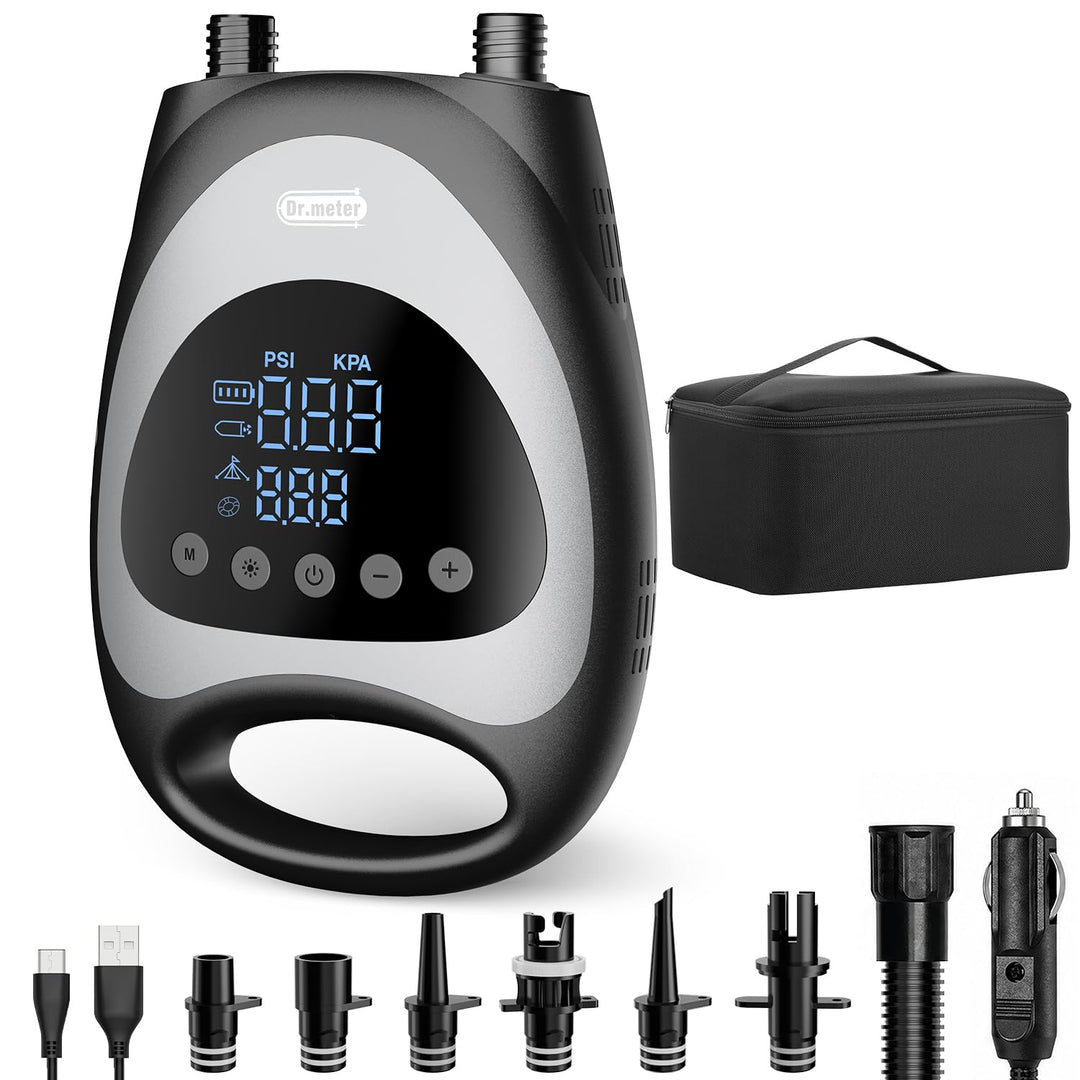 Dr.meter 2026 Upgrade SUP Pumpe Akku 20 PSI, Wiederaufladbare SUP Pumpe Elektrisch Tragbar mit Auto-