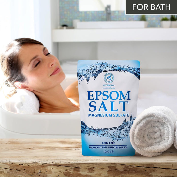 Epsom Salz Badesalz 1000g - 100% Natürliches Salz - Konzentrierte Magnesium quelle - Lindert Muskelk