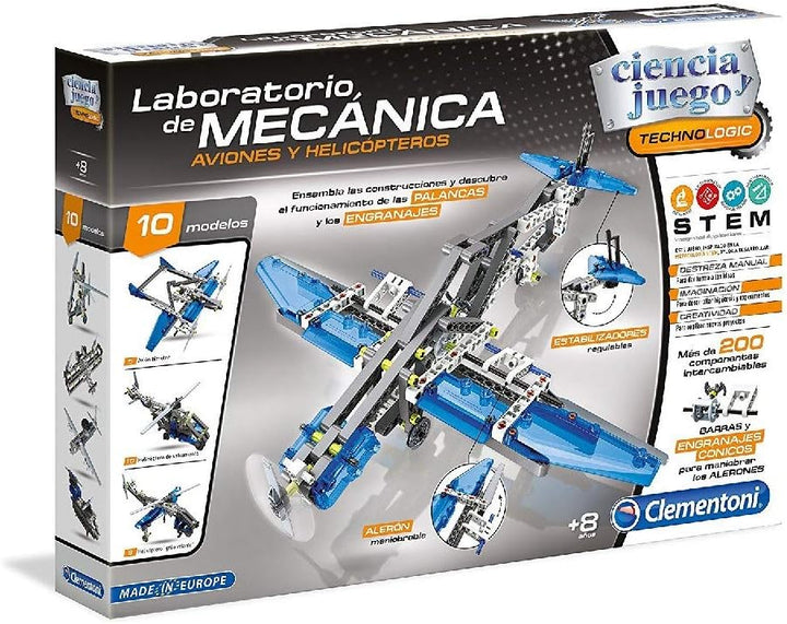 Clementoni - Mechaniker-Labor für Flugzeuge und Helikopter, Mehrfarbig (55160.6) Flugzeuge und Hubsc