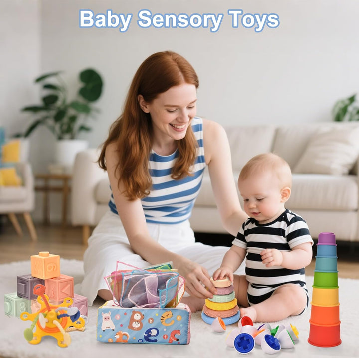 Baby Spielzeug für 6 bis12 Monate,Montessori Spielzeug für ab 1 Jahre,Sensorisches Baby Toys 6 in 1