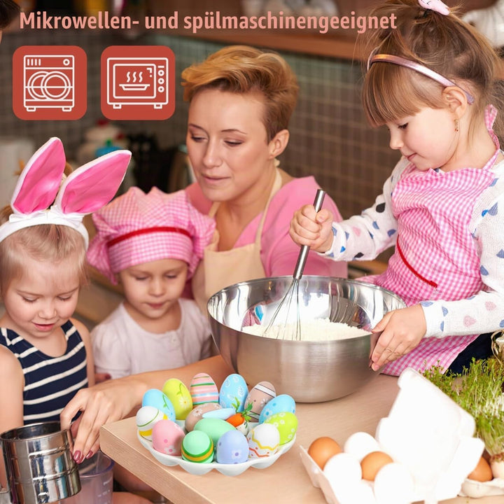 Homoyoyo Keramik Eierablage Serviertablett für Gefüllte Eier Ostern Eierteller Multifunktional als K