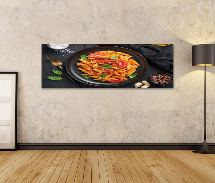 islandburner Bild auf Leinwand Pasta Tomaten Bolognese Sauce Frisches Basilikum küchenbilder Restaur