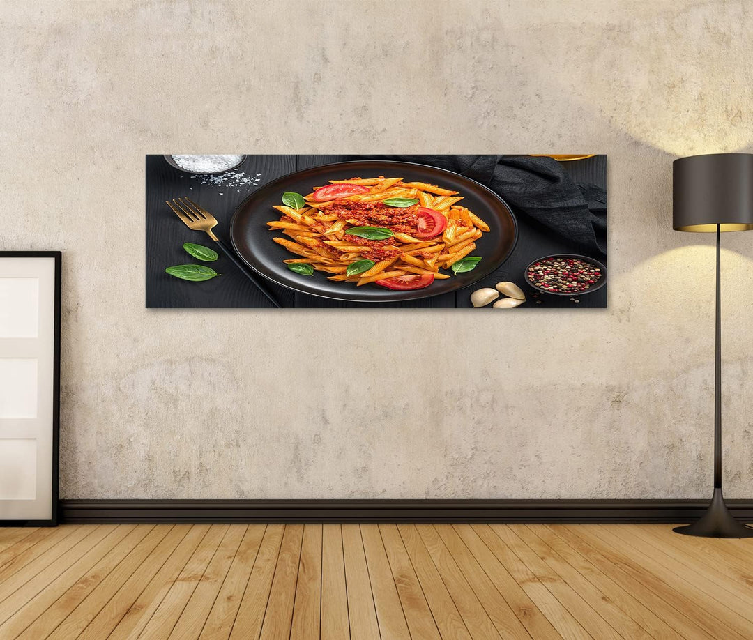 islandburner Bild auf Leinwand Pasta Tomaten Bolognese Sauce Frisches Basilikum küchenbilder Restaur