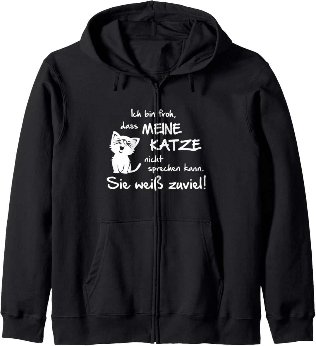 Lustiges Katzen Katze Geschenk Cat Sie weiss zuviel Kapuzenjacke
