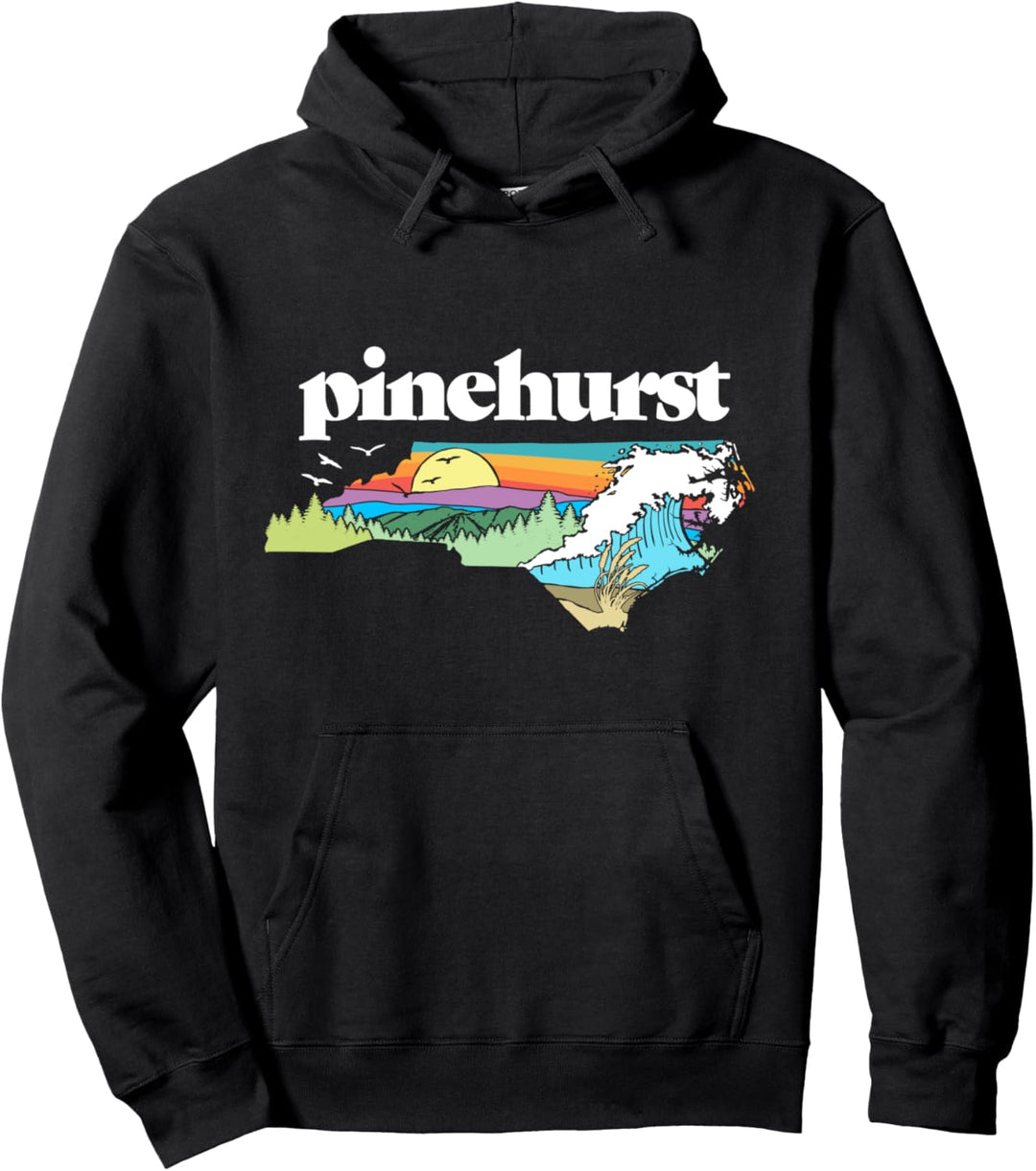 Pinehurst North Carolina Outdoors Retro Nature Pullover Hoodie