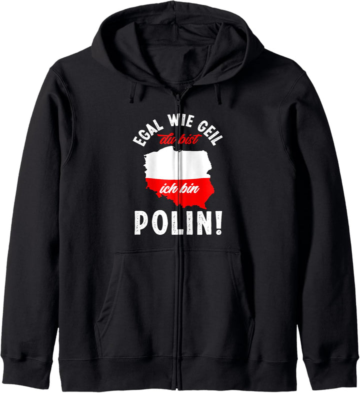 Frau Mädchen Polen Polnisch Flagge Land Spruch Polin Kapuzenjacke