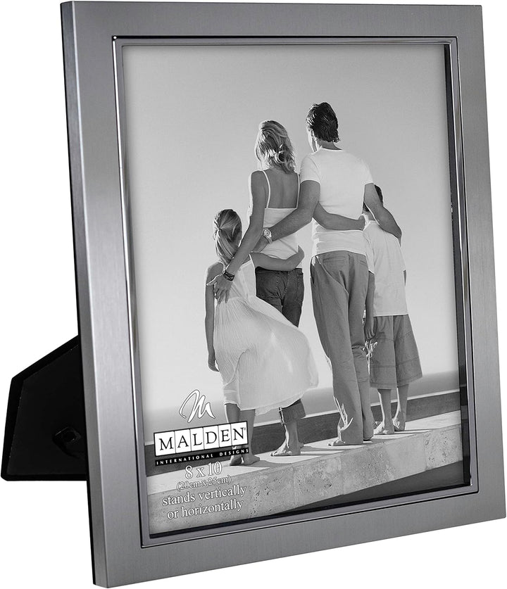 Malden International Designs Uptown Metallrahmen, matt, silberfarben, 20,3 x 25,4 cm, silberfarben S