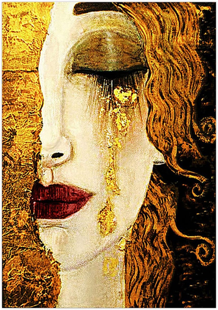 ZHONGYUTONG Gustav Klimt Träne Gemälde auf Leinwand Berühmter abstrakter Kunstdruck mit Rahmen Poste