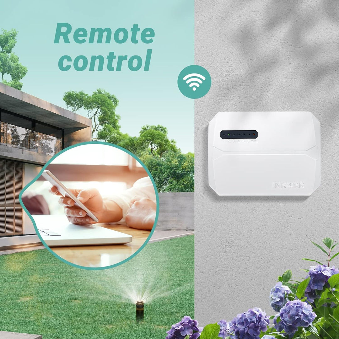 Inkbird IIC-600-WIFI bewässerungscomputer,WiFi Sprinkler/Bewässerungssystem Timer/Controller, 6 Zone