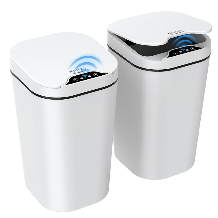 2er Set Mülleimer Bad mit Sensor, 10L Automatischer Mülleimer mit Deckel, Elektrischer Mülleimer für