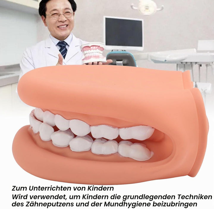 Mundpuppe, Handpuppe mit Mundmotorik und 28 Zähnen, Pädagogisches Lernwerkzeug aus Silikon für und K