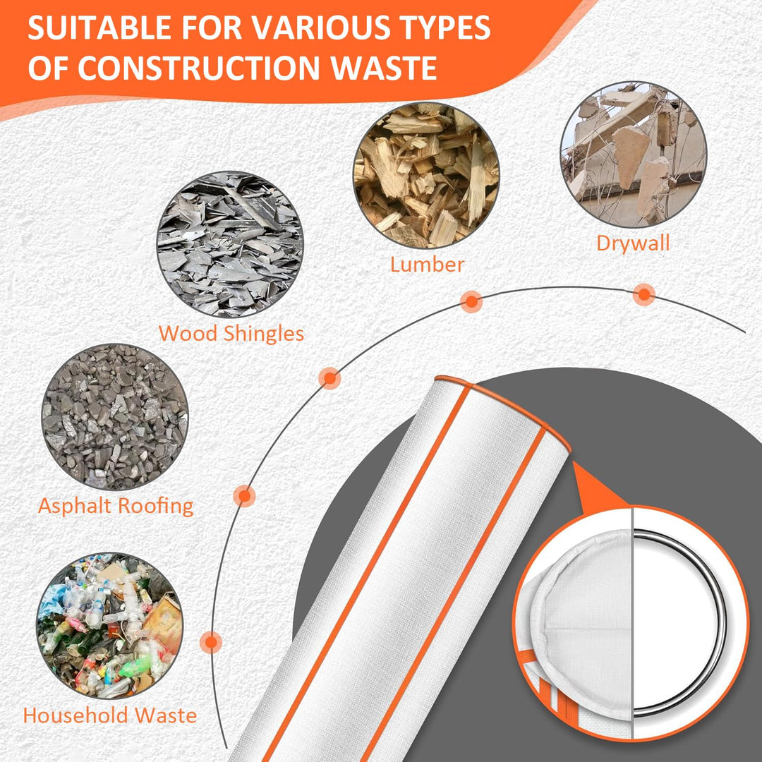 400cm Schuttrutsche，Bauschuttrutsche, Pp-Polypropylen, Müllsack mit Vier Spanngurten von Bauschutt,