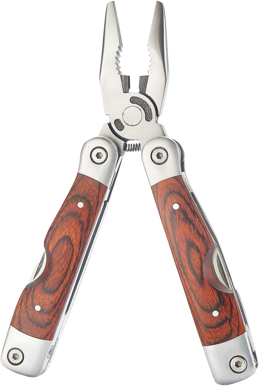 LAGUIOLE - Laguiole 4268486 Edelstahl-Multifunktionszange (8 Funktionen) mit Pakka-Holz-Griff und br