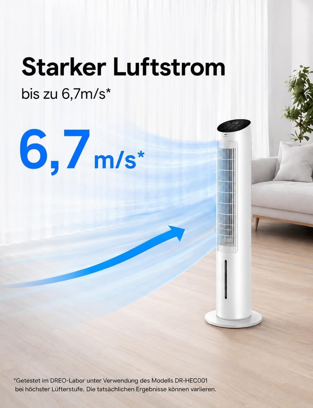 Dreo Turmventilator mit Kühlung leise, Ventilator mit Wasserkühlung, 40-Zoll Luftkühler, Verdunstung