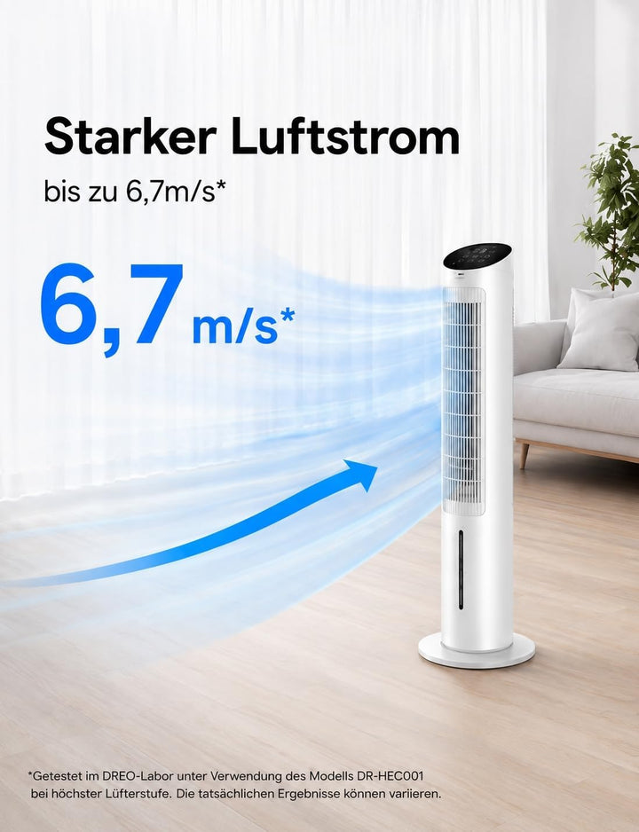 Dreo Turmventilator mit Kühlung leise, Ventilator mit Wasserkühlung, 40-Zoll Luftkühler, Verdunstung