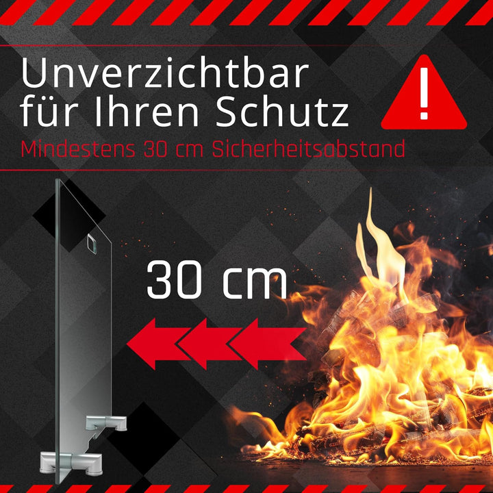 BIJON Kaminschutzgitter aus Spezial-Sicherheitsglas, Hitzeschutz Funkenschuztgitter, Ofenschutzgitte