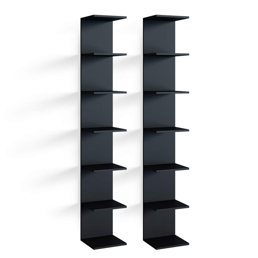Vicco Wandregal Paolo, Schwarz, 30 x 190 cm 2er Set Schwarz 2er Set, Schwarz 2er Set