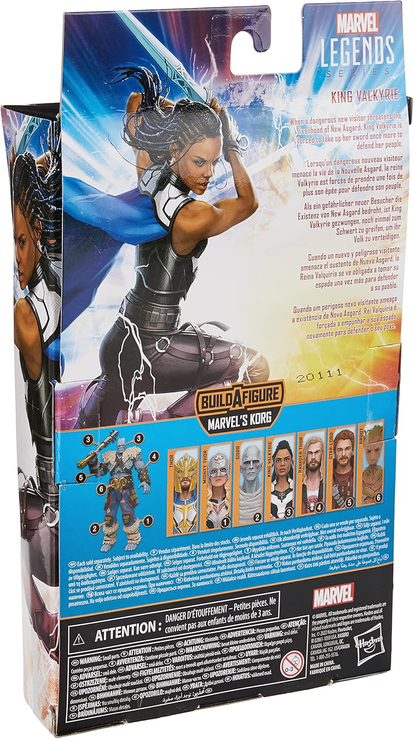 Marvel Hasbro Legends Thor: Love and Thunder 15 cm grosse King Valkyrie Action-Figur, 1 Accessoire,