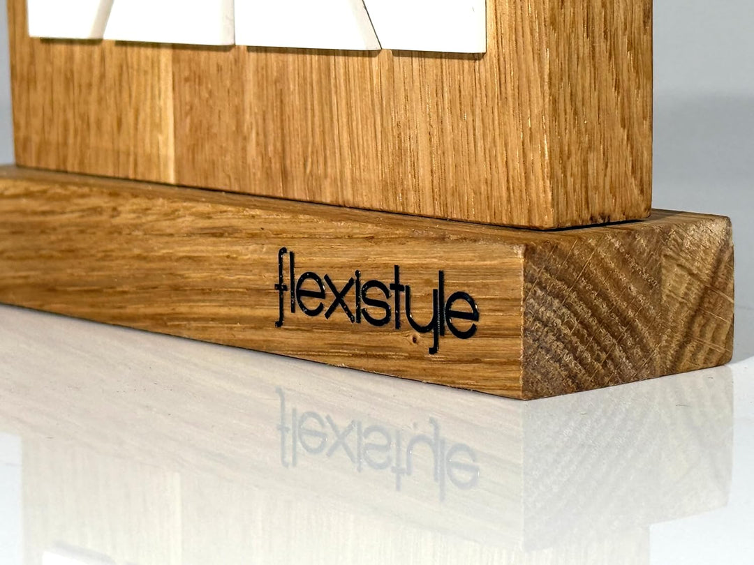 FLEXISTYLE Modern standuhr tischuhr klein aus Holz Eiche Wohnzimmer Badezimmer Uhr Holz tischuhren h