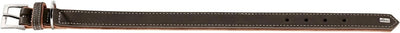 HUNTER PORTO Hundehalsband, Leder, nachhaltig, 35 (XS-S), dunkelbraun/cognac dunkelnbraun/cognac 35