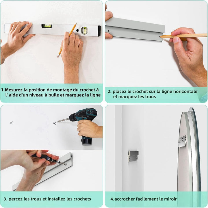 Badspiegel mit Beleuchtung, LED Runder Spiegel mit Beleuchtung, 3 Lichtfarben, Dimmbar, Touch-Schalt