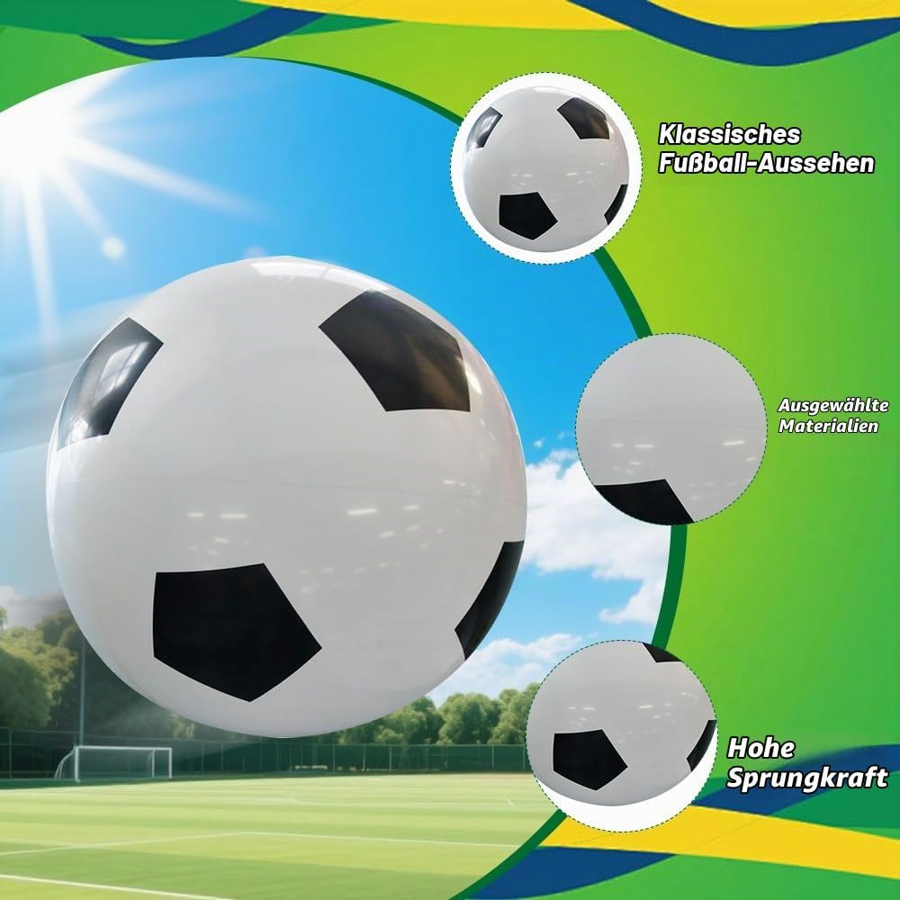 Fussball Ø 100 cm Gross, Riesen Aufblasbarer Wasserball, Aufblasbarer Riesen-Ball aus Robustem Gummi