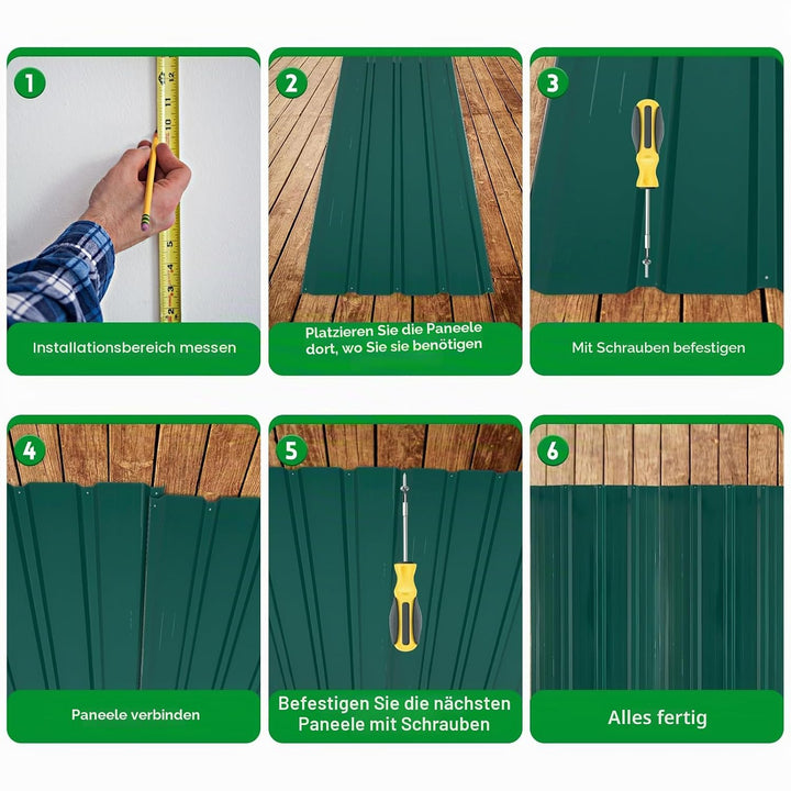 12x Trapezblech 7 m², 110 x 45 cm, Metal Verzinkt Rostresistent Wetterfest Profilblech Dachblech Wel