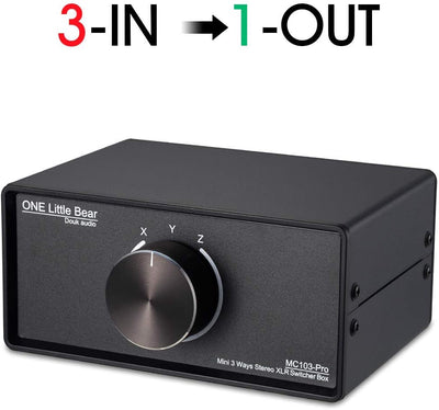 Nobsound 3-IN-1-OUT XLR Audio Switch ; Balanced Audio Converter ; 3-Way Stereo Passive Audio Selecto