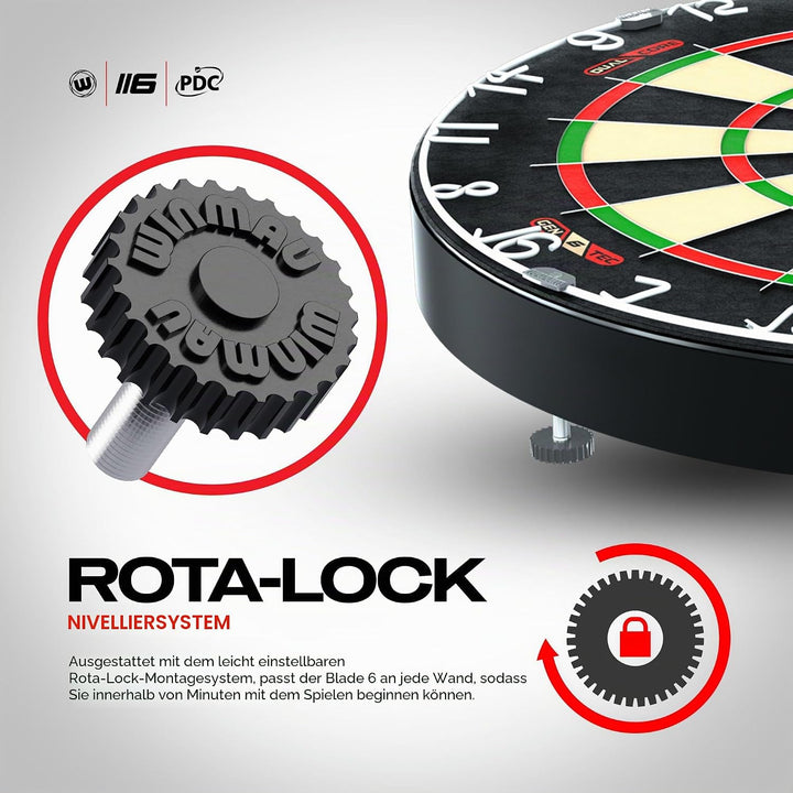 WINMAU Blade 6 Series Professional Bristle Klassische Dartboard Blade 6 Dual Core, Blade 6 Dual Core