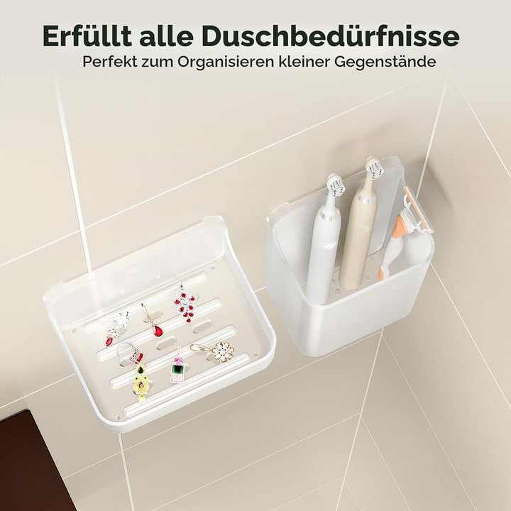 Orimade Duschablage ohne Bohren-Duschregal 4 Stück,Shampoo Halterung für Dusche Grosse Kapazität,Bad