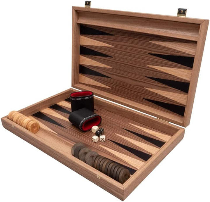 Backgammon-Set - Turnierbrett aus Walnuss- und Ahornholz - Premium Edition