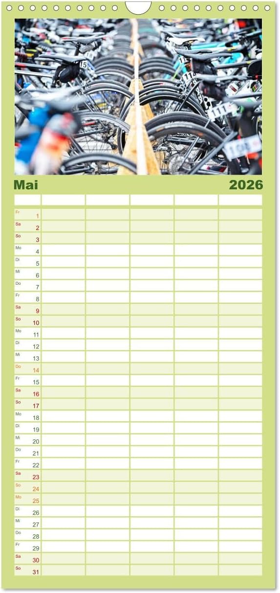 Familienplaner 2026 - Triathlon: Mit Leidenschaft zur persönlichen Bestzeit mit 5 Spalten (Wandkalen