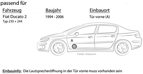 Lautsprecher Boxen Kenwood KFC-S1756-16,5cm Koax Auto Einbauzubehör - Einbauset passend für FIAT Duc