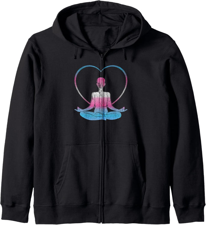Distressed Transgender Spirituelle Trans Stolz Yoga Herz Kapuzenjacke