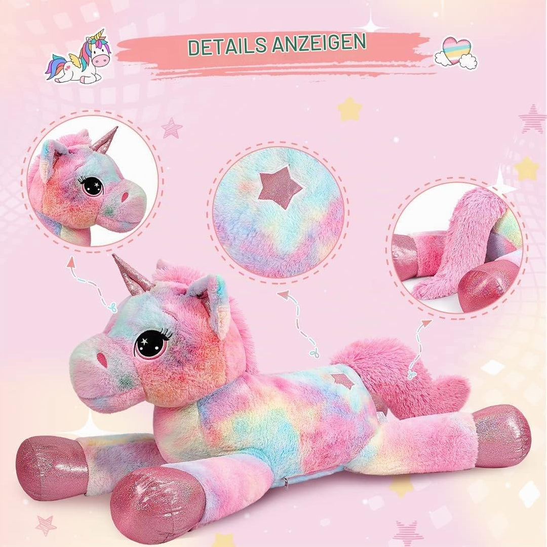 SNOWOLF Riesen Plüsch Spielzeug Einhorn Grosses Plüsch Tier Spielzeug Plüsch Kissen Grosses Pferd Pl