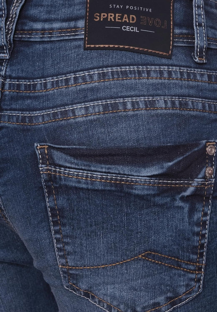 Cecil Damen Jeans 25 Mid Blue Used Wash (Blau), 25 Mid Blue Used Wash (Blau)