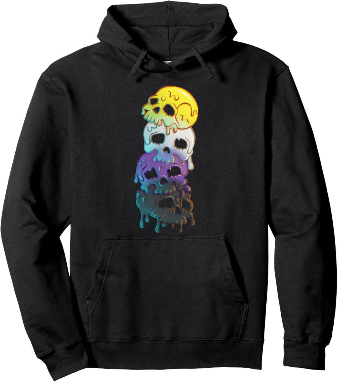 Non-Binary Pride-Flagge Gothik-Schädel Nonbinary Pullover Hoodie