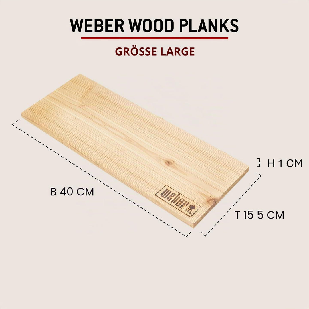 Weber Zendernholz Räucherbretter - Gross (40 x 15cm), 2er Pack, süsses, mildes Aroma, ideal für Käse