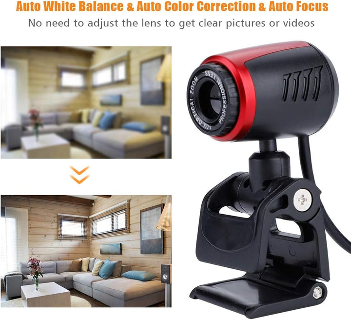 Annadue 360 ° USB 2.0 Full HD Webcam Online Arzt Termin Webkamera mit MIC 16MP HD Webcam Webkamera C