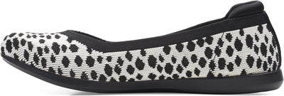 Clarks Damen Carly Wish Ballerinas 36 EU Weiss Schwarz Interest Knit, 36 EU Weiss Schwarz Interest K