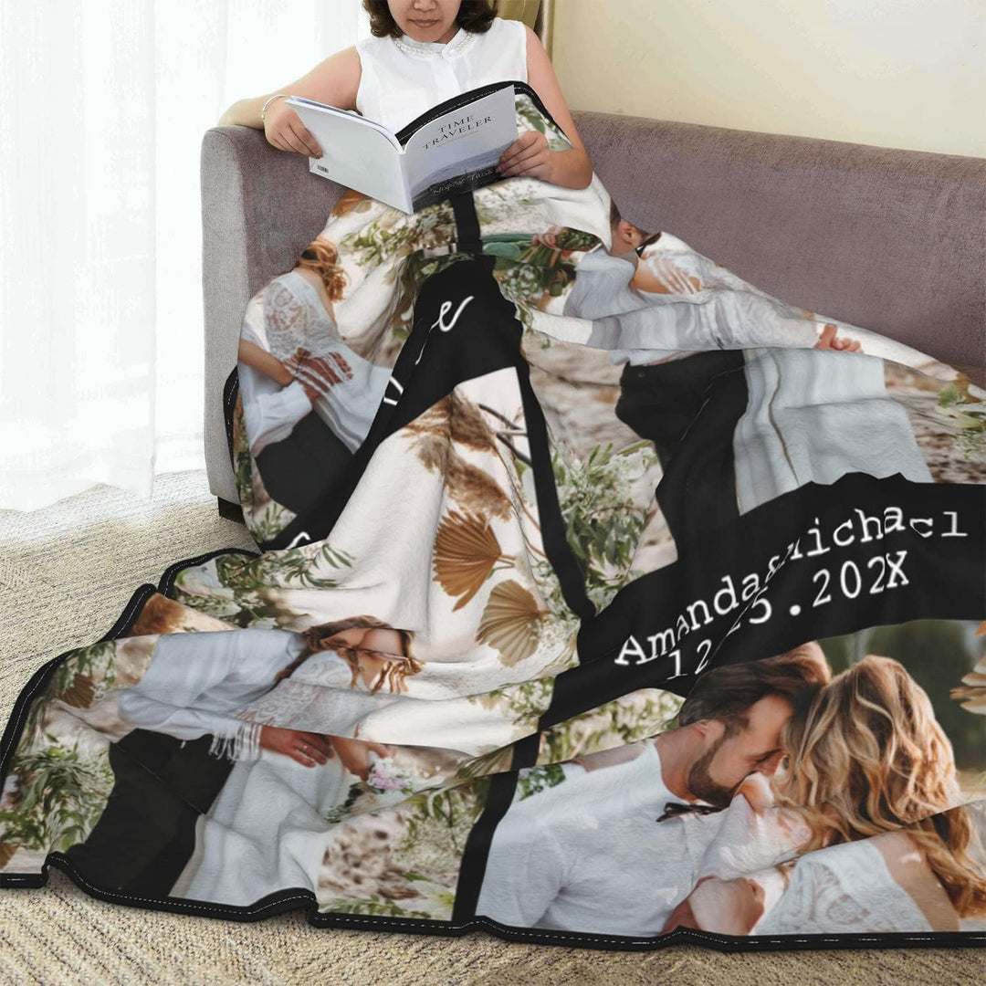 Easycosy personalisierte Decke für Paare - Valentinstag Foto Geschenke für Sie Frauen Benutzerdefini