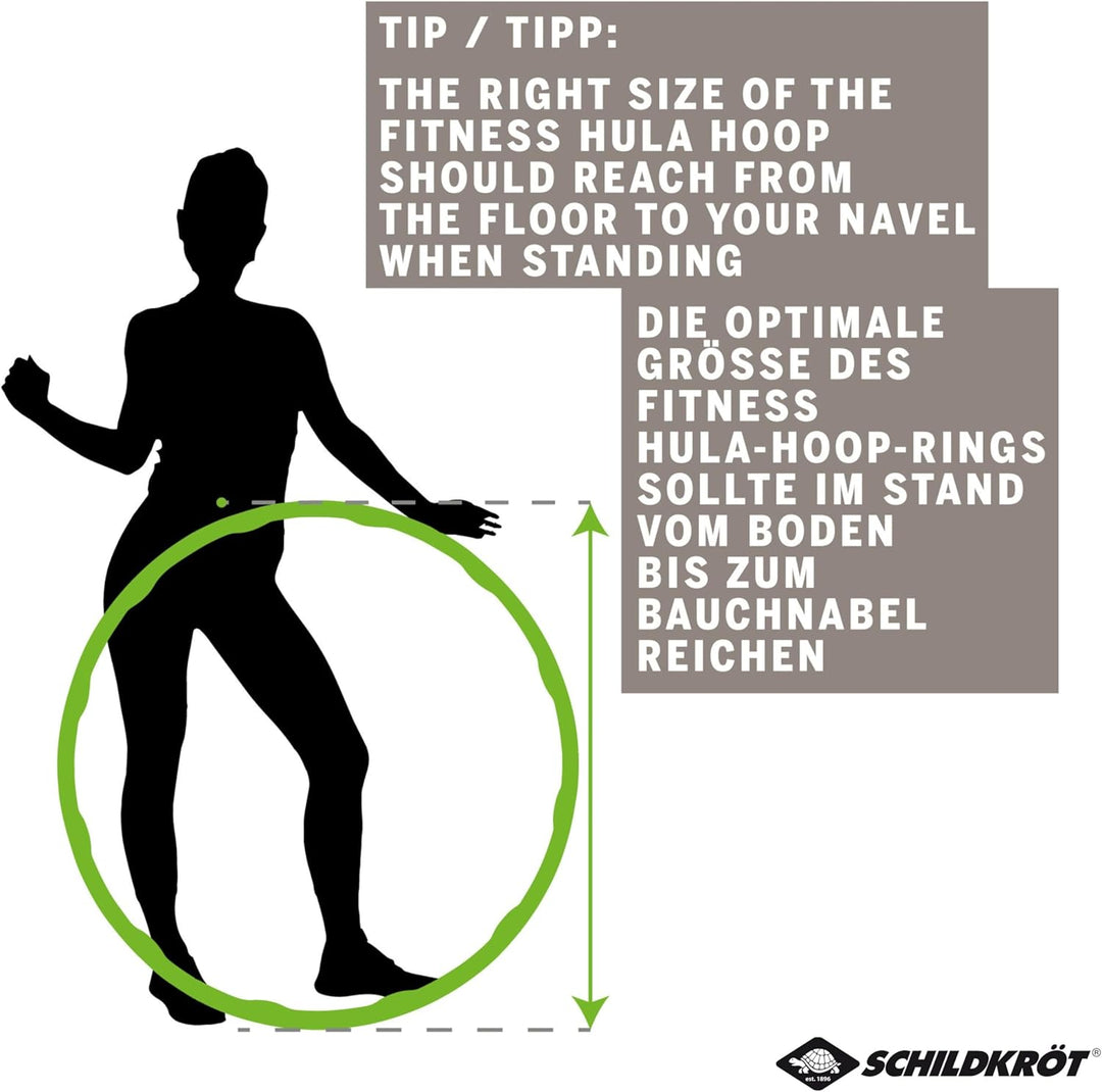 Schildkröt Fitness-Hoop, Hula-Hoop Reifen in 4-Farb Karton Hula-Hoop Ø100cm, Grün-Anthrazit, 960035
