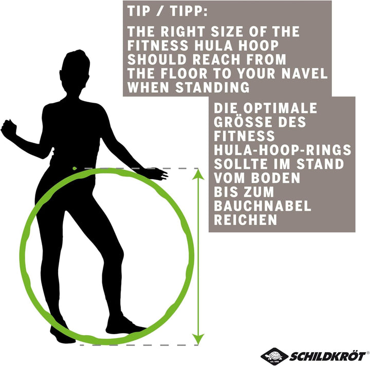 Schildkröt Fitness-Hoop, Hula-Hoop Reifen in 4-Farb Karton Hula-Hoop Ø100cm, Grün-Anthrazit, 960035