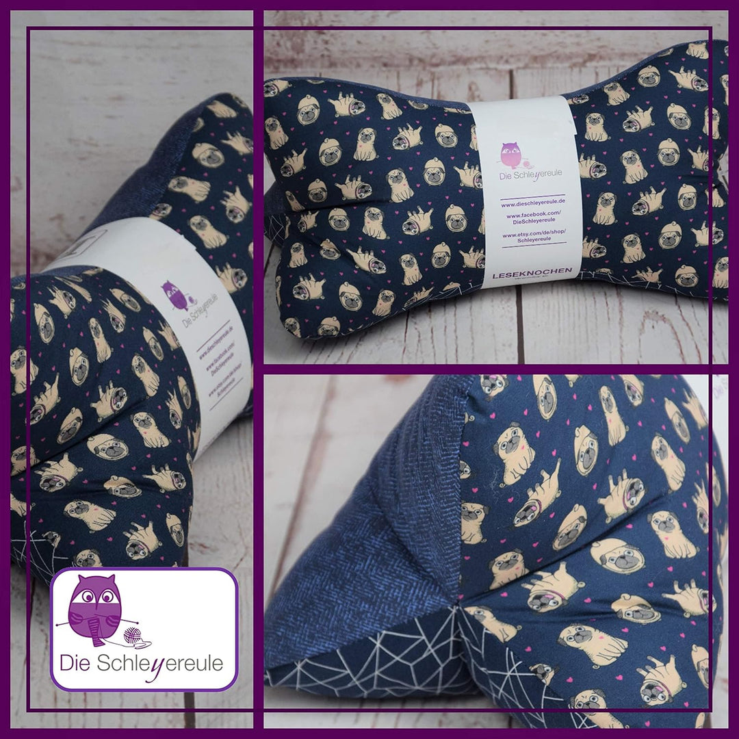 Leseknochen Kinder Nackenkissen Handmade in Deutschland, waschbar und ergonomisch, als Nackenrolle,