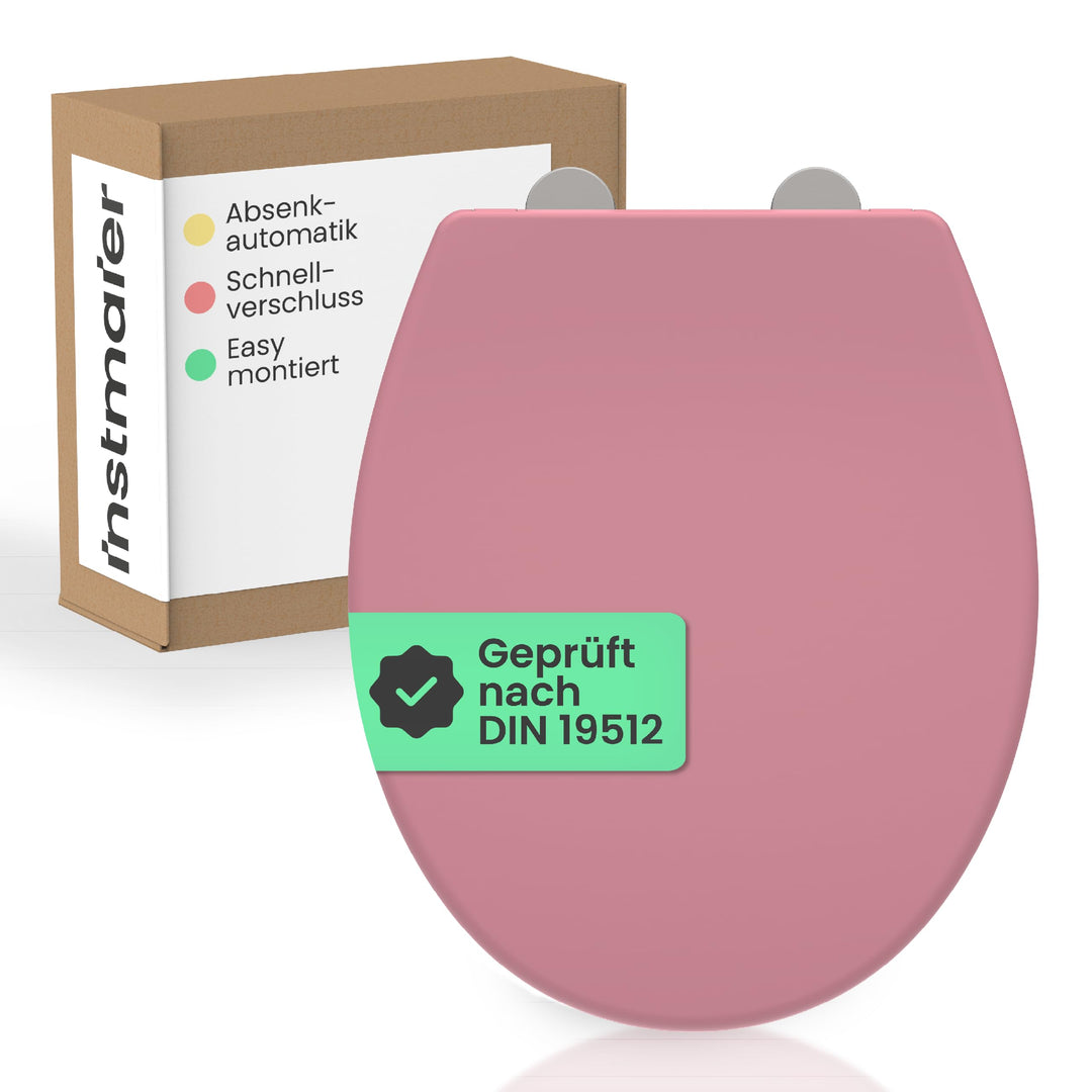 instmaier Helma | Toilettendeckel mit Absenkautomatik | Trendfarbe Koralle | TÜV geprüft | Ovale For
