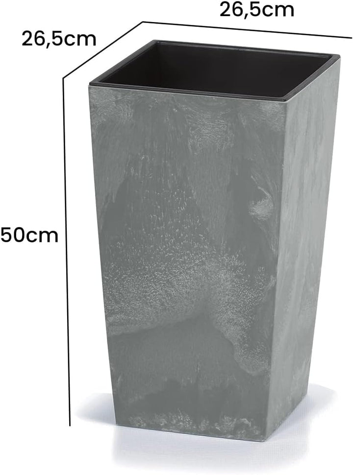 Deuba® Blumentopf 26L 50x26,5x26,5cm Betonoptik Inkl. Einlegeboden Indoor Outdoor Blumenkasten Pflan