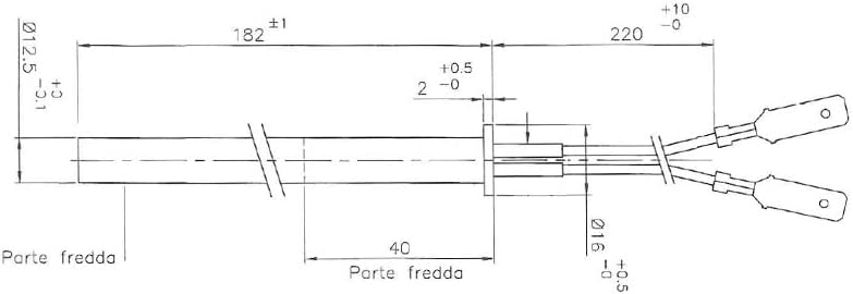 Easyricambi Zündkerze Zündwiderstand Pelletofen, 350 W, Länge 182 mm und 180 mm am Anschlag für Ther