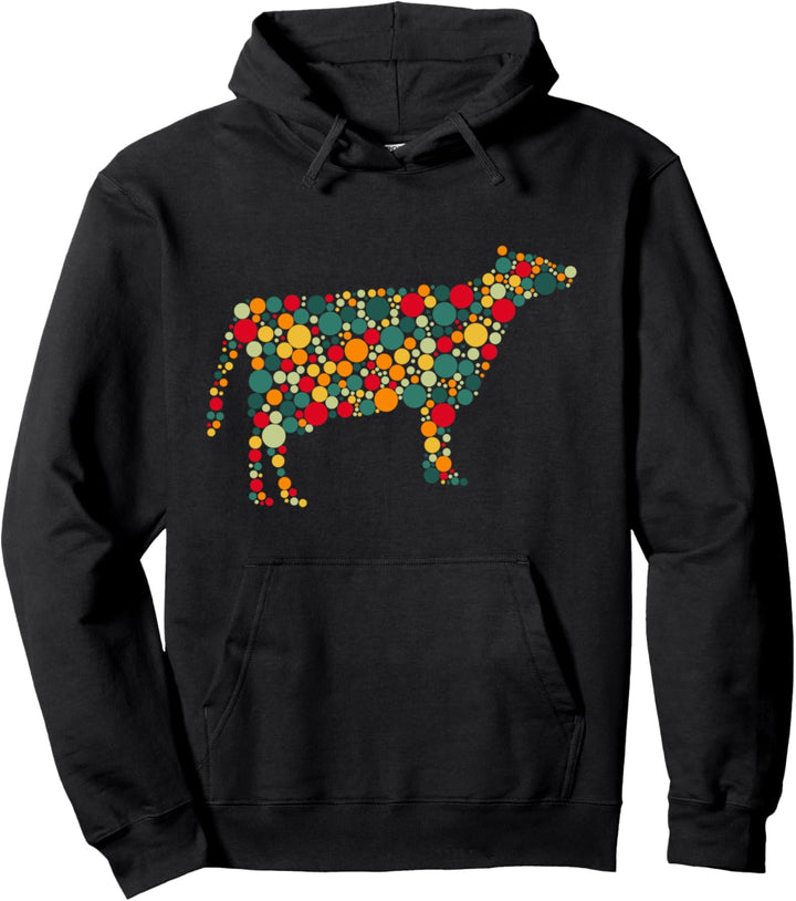 Kuh mit bunten Flecken für Landwirte und Bauern Pullover Hoodie