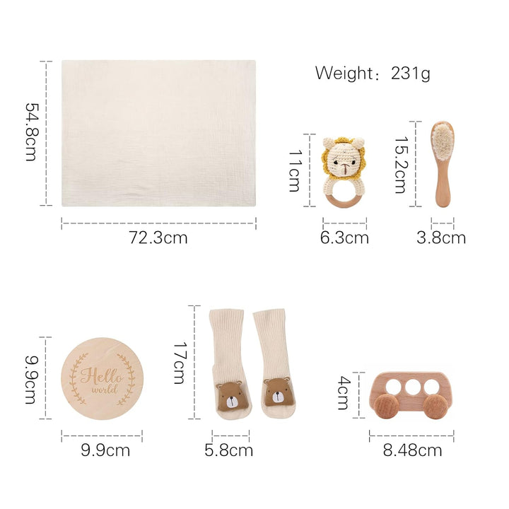 Youuys 6-Teilig Baby Geschenk zur Geburt für Neugeborene, Geschenk zur Junge und Mädchen Badetücher,
