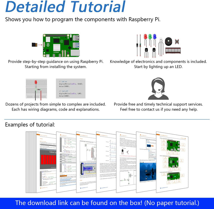 FREENOVE Ultimate Starter Kit for Raspberry Pi 4 B 3 B+ 400, 558-Page Detailed Tutorial, Python C Ja